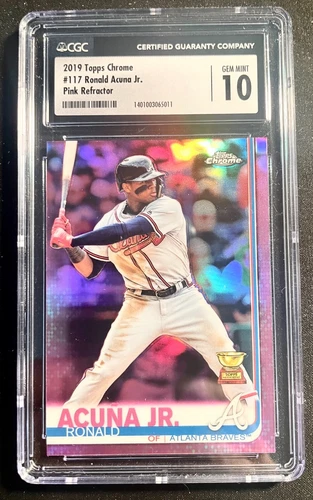 Ronald Acuna Jr. 2019 Topps Chrome - Pink Refractor #117 CGC 10