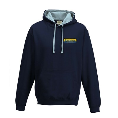 New Holland Tractor Contrast Hoodie- Embroidered XS to XXL