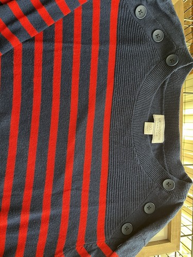 Liz Claiborne simply Liz nautical striped pullover sweater button detail XL - Picture 2 of 3