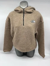 The North Face Sweaters Women Teddy Pullover Crop 1/2 Zip Hoodie Jackets 2192