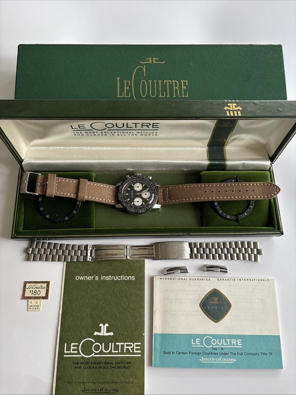 1968 LE COULTRE SHARK DEEP SEA  WATCH WITH ORIGINAL BOX , BEZELS AND WATCH BAND