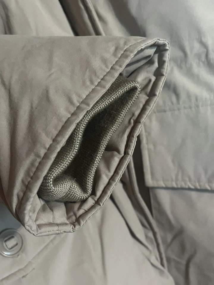 Chaqueta acolchada parka beige con capucha XXL Ben Sherman 50 % plumón piel sintética para hombre Foto 4 de 4