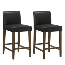 Counter Height Bar Stools Set of 2, 27" H Seat Height Upholstered Barstools, ...