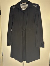 ANN TAYLOR LOFT Women's Dress Black Size XS Pockets Sheer Mesh Accent Shoulders