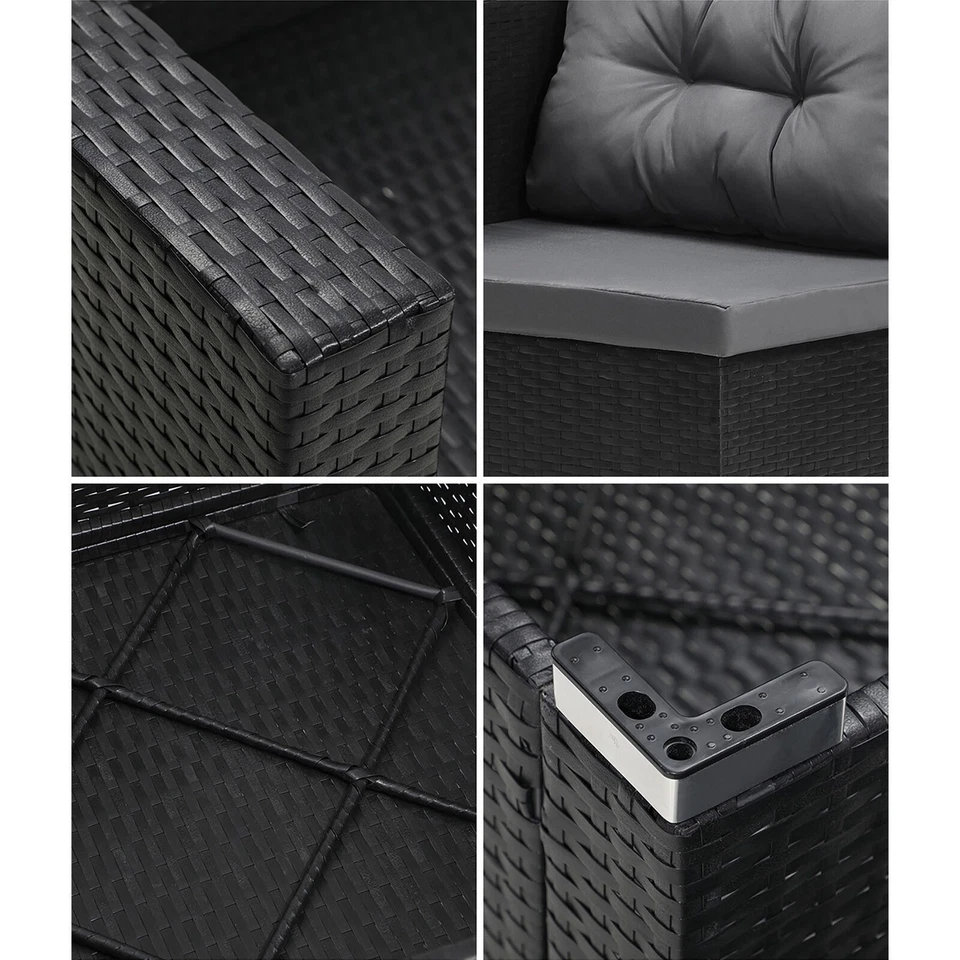 Livsip 7 Piece Outdoor Furniture Set Wicker Rattan Sofa Lounge Setting - image 4 of 4