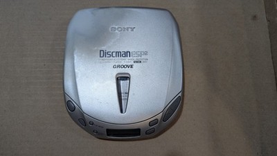 Sony Discman D-E401 Groove CD Player ESP2 Silver with AC OEM adapter-Works