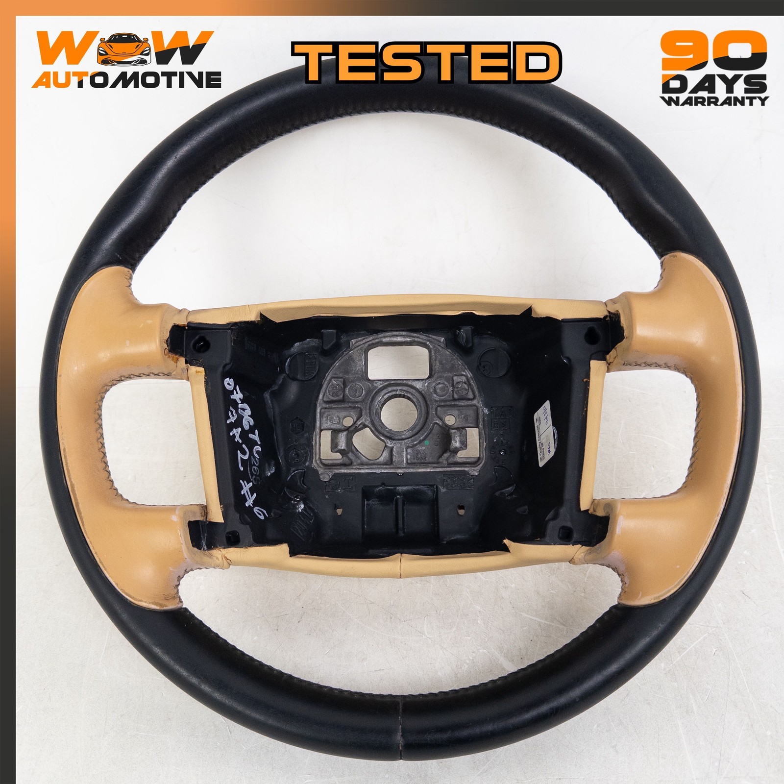04-19 BENTLEY CONTINENTAL GTC FLYING SPUR DRIVER STEERING WHEEL BEIGE LEATHER OE