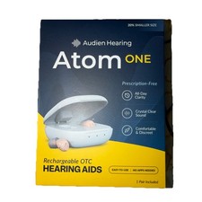 Audien Atom One OTC Hearing Aids Wireless, Rechargeable, Beige