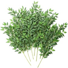 12pcs 28'' Artificial Italian Ruscus Greenery Stems, Faux Hanging Greenery Sp...