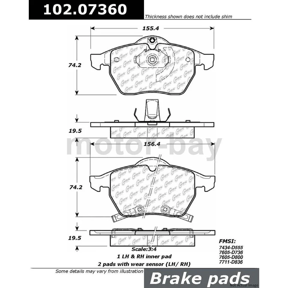 Комплект передних дисковых тормозных дисков и колодок для Audi A4 Quattro C-Tek 1997 1998 1999 годов выпуска - Изображение 4 из 4