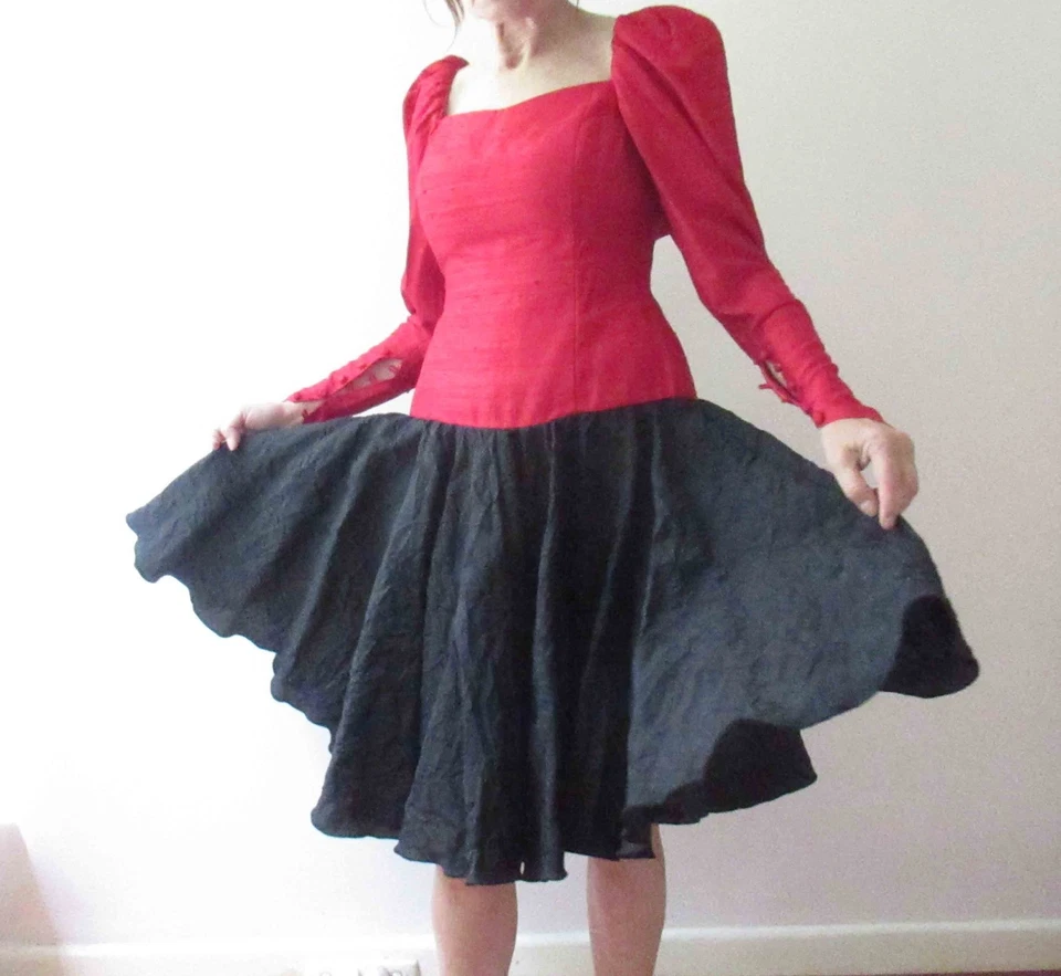 Vestido de fiesta de graduación vintage años 80 hecho a mano verde menta mediano hecho a mano Foto 4 de 4