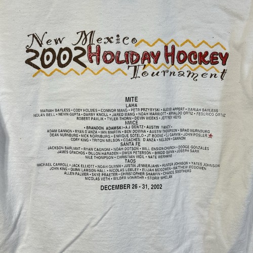 Vintage Long Sleeve Youth Large Holiday Hockey 2002 T-Shirt Y2K Tee New Mexico - Picture 9 of 11
