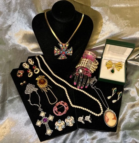 Vintage To Now Costume Jewelry Royal, Rhinestone, Crown, Faux Pearl Some Signed