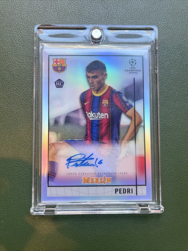 2020-21 Topps Merlin Pedri Rookie Auto Refractor UEFA Champions League RC SPAIN!