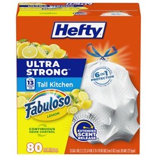 Hefty Ultra Strong 13 Gallon Trash Bags White 80 Count E88572 Tall Kitchen Size