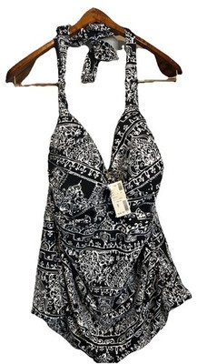 Avenue Bathing Swimsuit Halter Top Plus Size 22W Bra Ruched NEW MSRP $68.