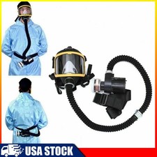 Full Face Gas Mask Flow Respirator Electric Supplied Air Fed Flow Device System
