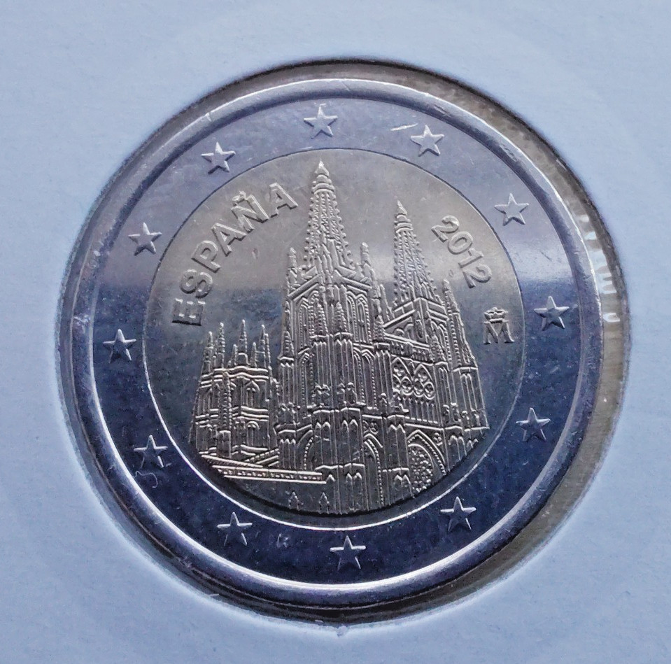 ESPAGNE 2012 CATHÉDRALE DE BURGOS pièces commémoratives de 2 euros