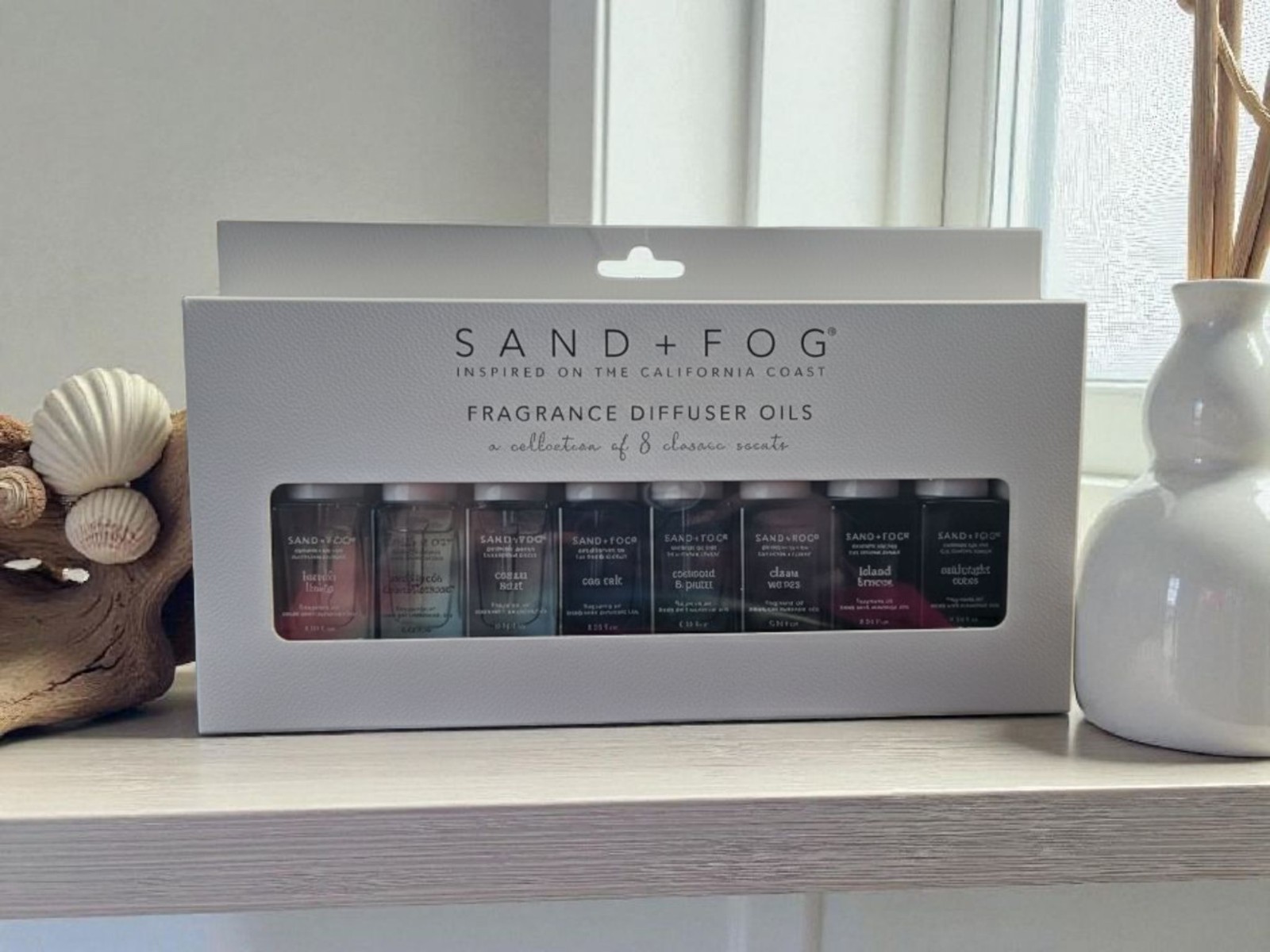 Sand + Fog 8-Piece Fragrance Diffuser Oil Set Coastal Scents Popular Scents New