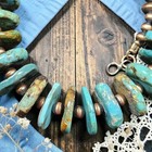 21" NAVAJO Desert Pearl Huge Kingman Turquoise Beads Native Southwest Necklace — photo 7