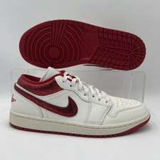 Womens Size 10.5 Nike Air Jordan 1 Low SE White Red Sneakers HJ9338 106