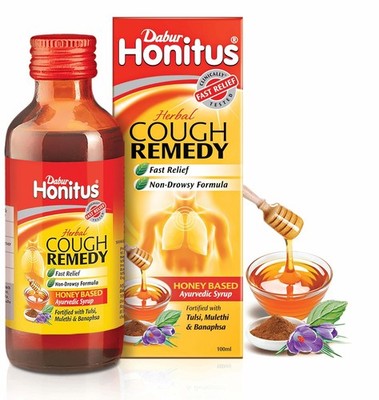 Dabur Honitus Honey-Based Ayurvedic Cough Syrup | Fast Relief from Cough & Cold