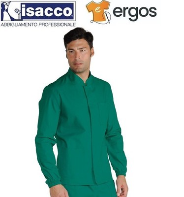 ISACCO Koreanischer medizinischer Mantel KORFU Unisex Baumwolle grün Zahnarzt Hygieniker