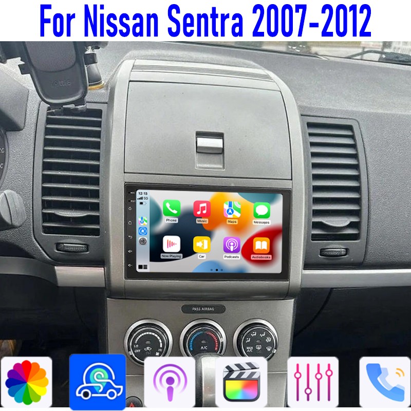 7in 128GB Android15 Carplay GPS BT Car Stereo Radio For Nissan Sentra 2007-2012