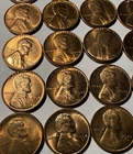 1940-1958 Lincoln Wheat Cent Penny 1/2 Roll BU RD (25 coins) - Roll 32