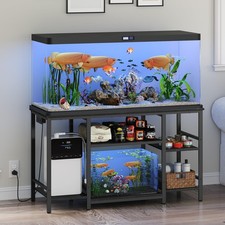 55-75 Gallon Fish Tank Stand with Power Outlet, 3-Tier Metal Frame Aquarium S...