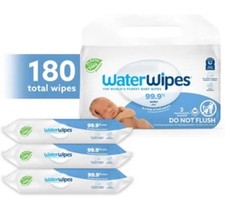 Waterwipes Plastic-Free Original Baby Wipes, 99.9 Water Based Wipes, Unscented