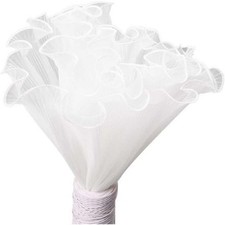 Flower Wrapping Mesh Paper 4.3 Yards White Bouquet Floral Packaging Supplies