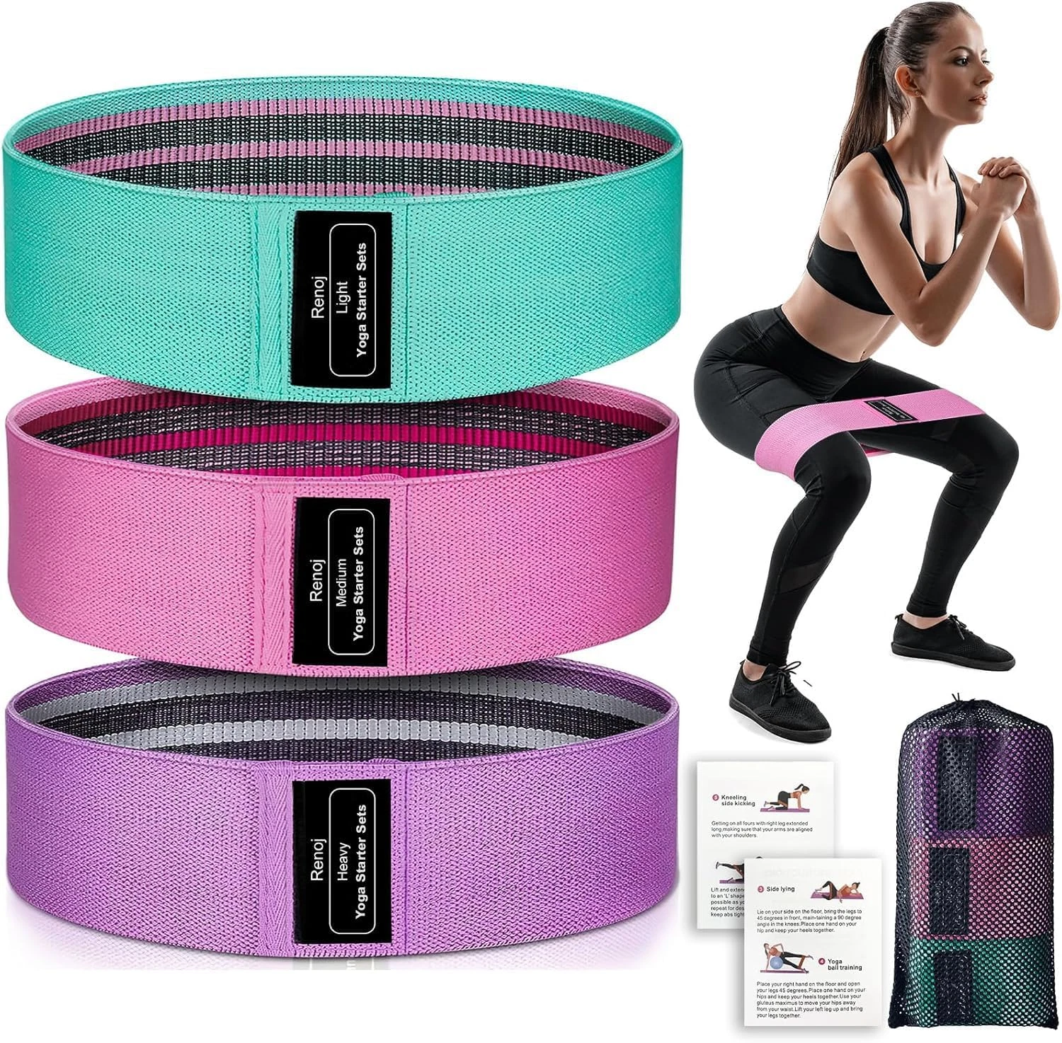 Resistance Bands for Working Out: 3-Set Professional Exercise Bands for Pilates,