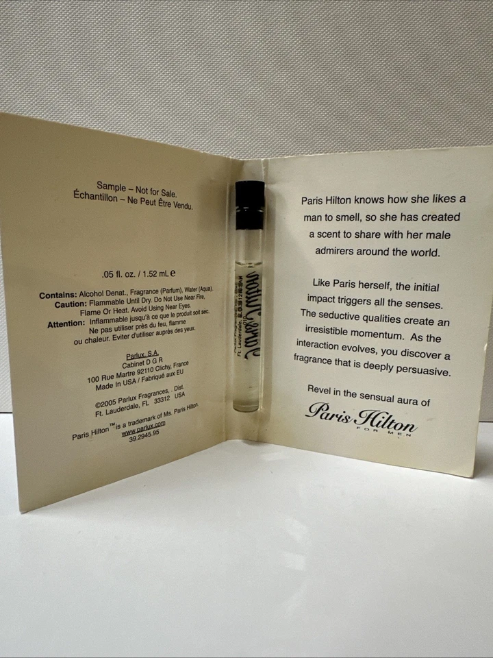 Paris Hilton para hombre. Colonia. 0,05 fl. oz/1,52 ml Foto 2 de 3