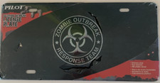 Zombie Outbreak License Plate 3d Zombie Out Response Team Stainless Steel New