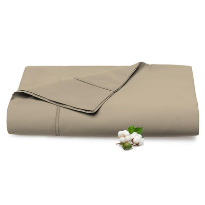 Pizuna Pure 100 Cotton Flat Sheets Only Queen Simply Taupe 1 Pc 600 Thread