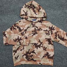 Polo Ralph Lauren Youth Medium Green Browm Camo Pullover Hoodie Fleece Outdoors
