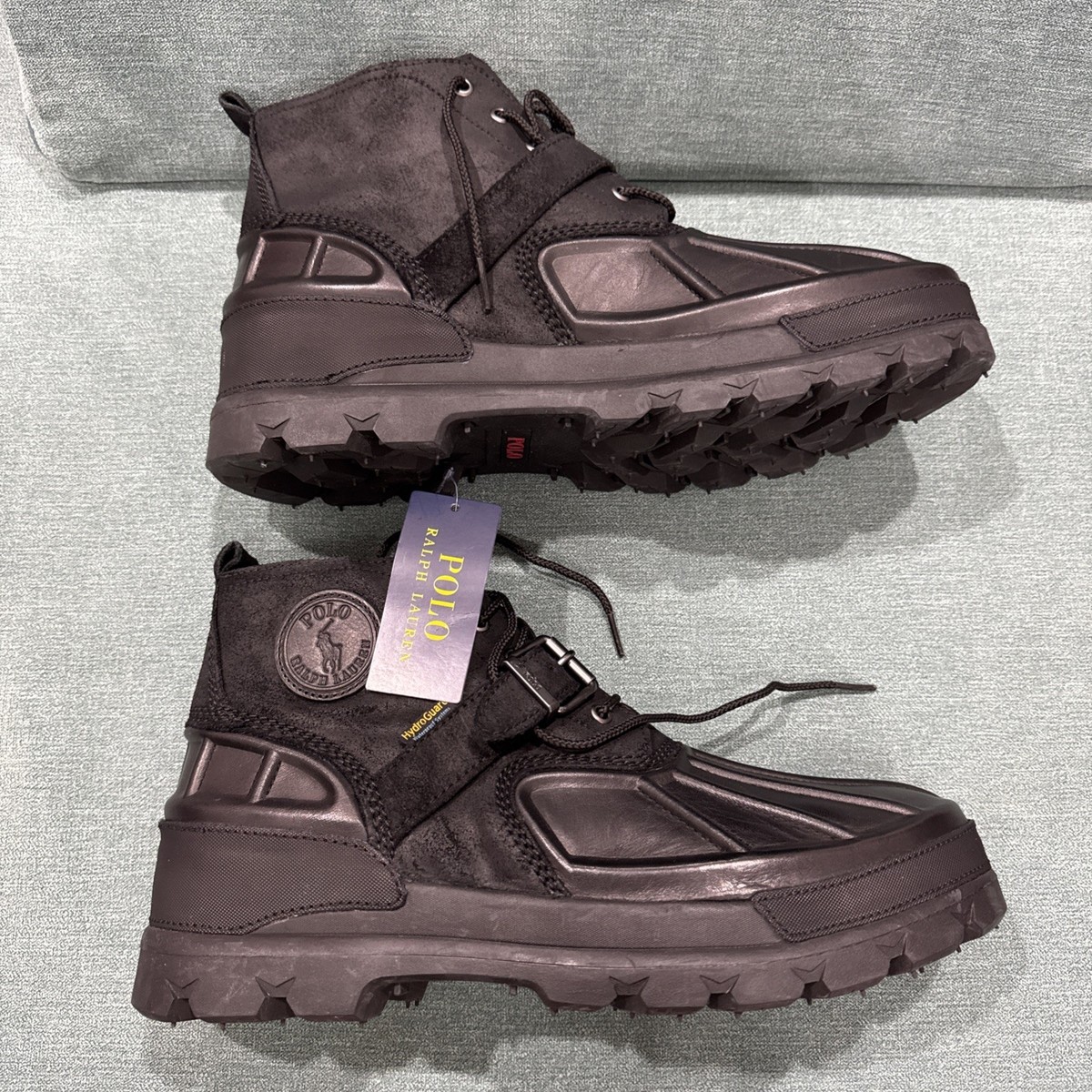 Polo Ralph Lauren Oslo Waterproof Leather Hydroguard Boots Black