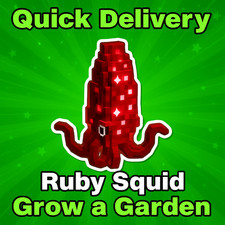 Roblox Grow a Garden Ruby Squid Pet - Collectible Digital Item - Quick Delivery