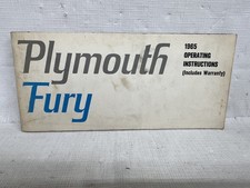 1965 Plymouth Fury Original Owners Manual