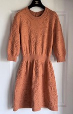 NEW 21A CHANEL CASHMERE SILK CC BUTTONS LOGO DRESS 34 XS
