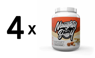 4 x Naughty Boy Advanced Whey, White Chocolate Hazelnut - 2010g (33,58 EUR/kg)
