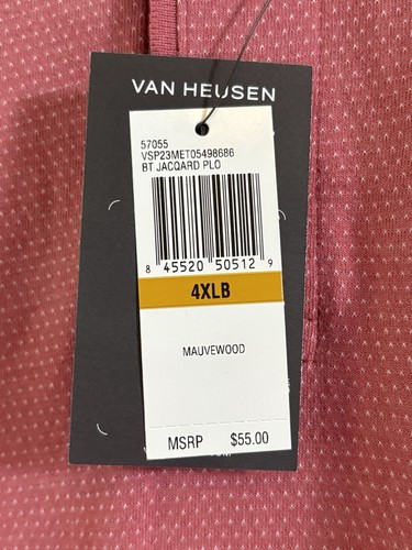 Polo uomo Van Heusen in legno di malva manica corta grande alta taglia 4XLB - Foto 3 di 8
