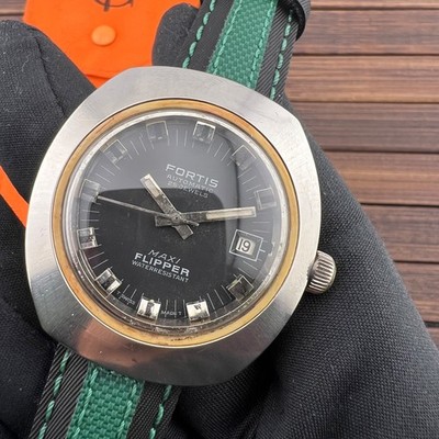 Fortis 1970 Vintage Maxi Flipper Diver Automatik Wasserdicht 5 ATM Swiss 