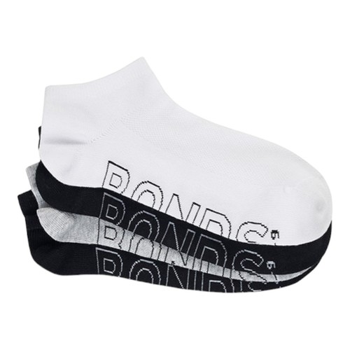 12 X Bonds Mens Logo Comfy Cushioned Crew Black Socks