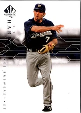 2008 SP Authentic J.J. Hardy #59 Milwaukee Brewers Baseball Card