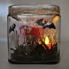 Handmade Halloween Bloody Murder Scene Skeleton Tea Light Candle Table Decor