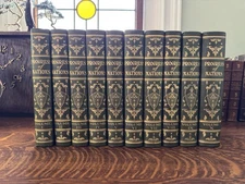 Progress of Nations 10 Volume Green Leather Bound Book Set (1930, 1st Edition)