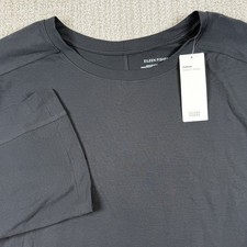 Eileen Fisher Women's XL Graphite Jersey Shirt Dress Crew Neck Stretch 238 MSRP