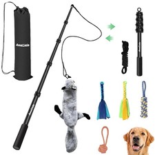Flirt Pole for Dogs, Interactive Toys Tugofwar for Dogs, FiveSection Retracta...